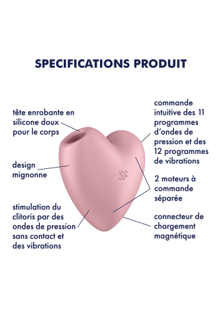 Stimulateur de clitoris USB en forme de cœur Cuttie Heart Satisfyer - CC597796