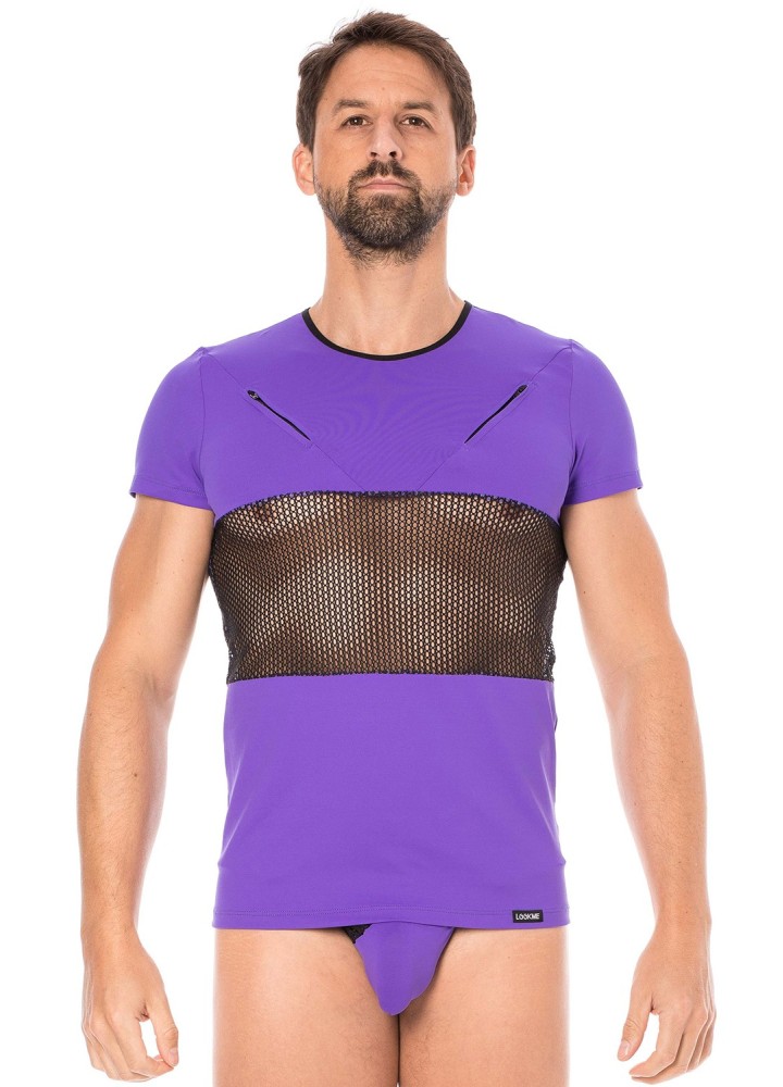 T-shirt violet filet - LM2004-81PUR