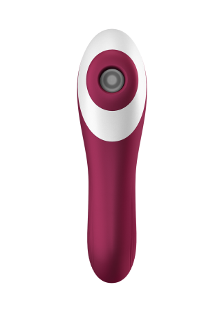 2 en 1 Vibromasseur et stimulateur de clitoris USB rouge Dual Crush Satisfyer - CC597786