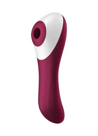 2 en 1 Vibromasseur et stimulateur de clitoris USB rouge Dual Crush Satisfyer - CC597786