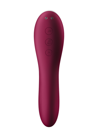 2 en 1 Vibromasseur et stimulateur de clitoris USB rouge Dual Crush Satisfyer - CC597786