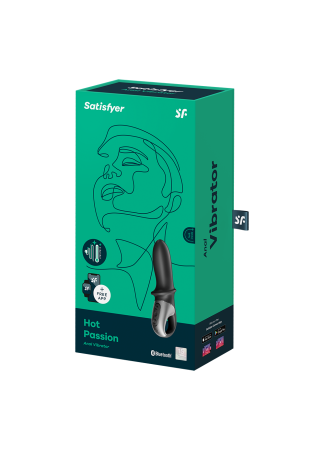 Vibromasseur noir USB, chauffant et connecté Hot Passion Satisfyer - CC597790