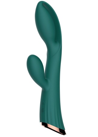 Vibromasseur vert avec stimulateur de clitoris LRIS USB - LRISGREEN