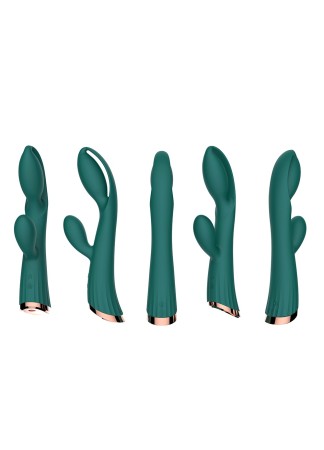 Vibromasseur vert avec stimulateur de clitoris LRIS USB - LRISGREEN