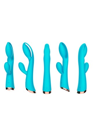 Vibromasseur bleu avec stimulateur de clitoris LRIS USB - LRISBLUE