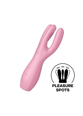 Vibromasseur point G avec stimulateur de clitoris USB rose Threesome 3 Satisfyer - CC597778