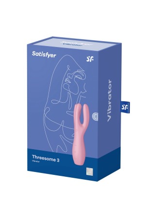 Vibromasseur point G avec stimulateur de clitoris USB rose Threesome 3 Satisfyer - CC597778