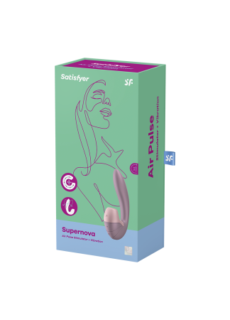 2 en 1 Vibromasseur point G avec stimulateur clitoris USB rose Supernova Satisfyer - CC597780