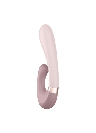 Vibromasseur point G avec stimulateur clitoris connecté chauffant USB mauve Heat Wave Satisfyer - CC597777