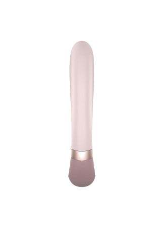 Vibromasseur point G avec stimulateur clitoris connecté chauffant USB mauve Heat Wave Satisfyer - CC597777