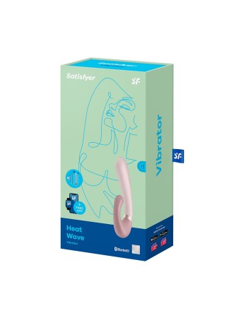 Vibromasseur point G avec stimulateur clitoris connecté chauffant USB mauve Heat Wave Satisfyer - CC597777