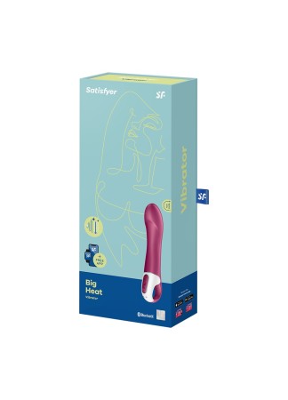 Vibromasseur chauffant connecté USB rouge Big Heat Satisfyer - CC597784