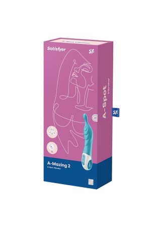 Vibromasseur rainuré Point A couleur turquoise A-Mazing 2 Satisfyer - CC597767