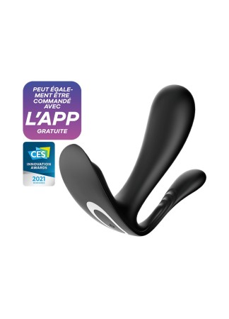 3 en 1 Vibromasseurs et stimulateur clitoridien noir connecté Top Secret  Satisfyer - CC597754