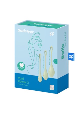 Set de 3 boules de geisha vert pastel Yoni Power 2 Satisfyer - CC597752