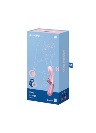 Vibromasseur rabbit rose chauffant USB connecté Hot Lover Satisfyer - CC597747