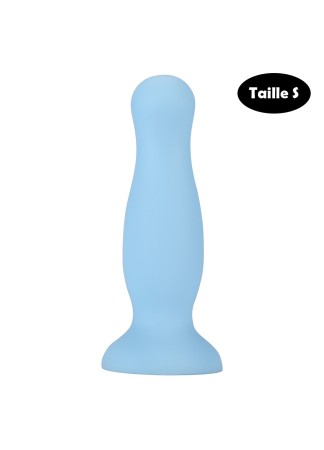 Plug anal ventouse bleu pastel taille S - A-001-S-BLU