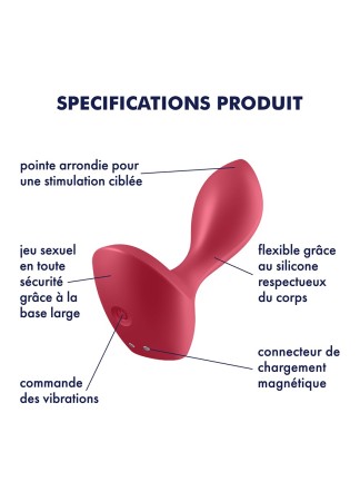 Plug anal vibrant rouge USB Backdoor Lover Satisfyer - CC597728