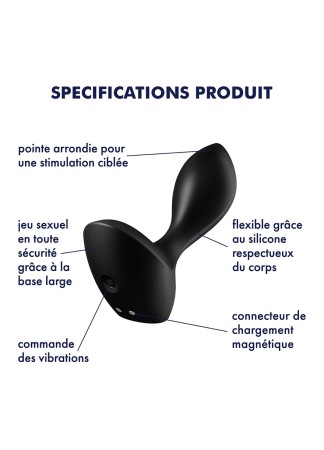 Plug anal vibrant noir USB Backdoor Lover Satisfyer - CC597729