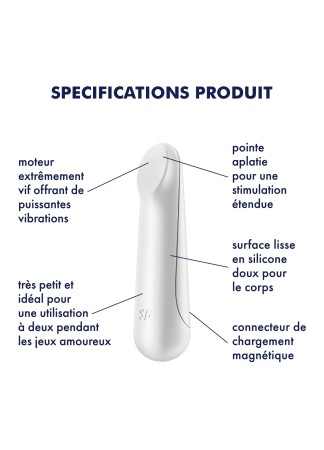 Vibromasseur blanc USB Ultra Power Bullet 3 Satisfyer - CC597735