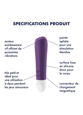 Vibromasseur violet USB Ultra Power Bullet 2 Satisfyer - CC597733