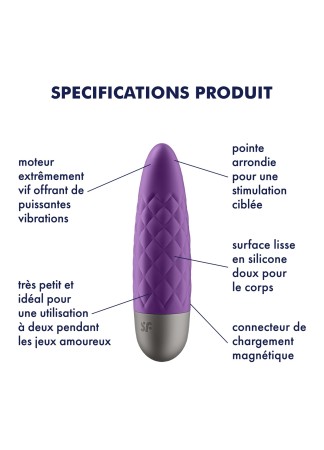 Vibromasseur violet USB Ultra Power Bullet 5 Satisfyer - CC597739