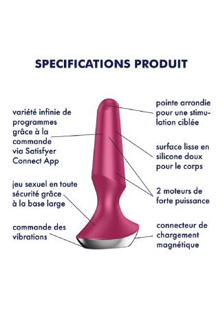 Plug anal vibrant connecté USB ilicious 2 Berry Satisfyer - CC597276