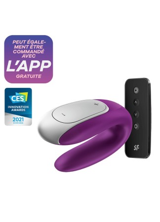 Sextoy de couple vibrant USB connecté Double Fun violet - CC5972560201