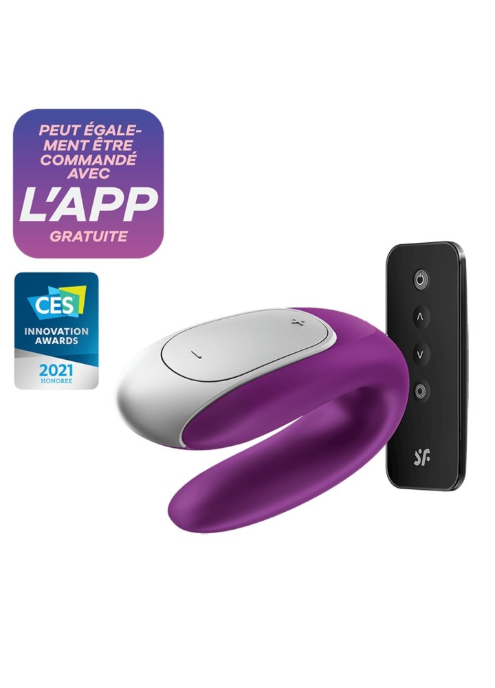 Sextoy de couple vibrant USB connecté Double Fun violet - CC5972560201