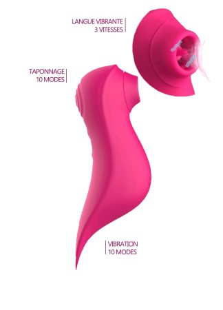 Le vibromasseur stimulateur Fuschia 3 en 1 - BOZ-090FUS