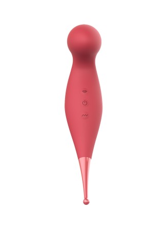 Oiseau du Paradis - Vibromasseur 2 en 1 avec vibration clitoridienne par membrane et embout stimulateur rouge - CR-820RED