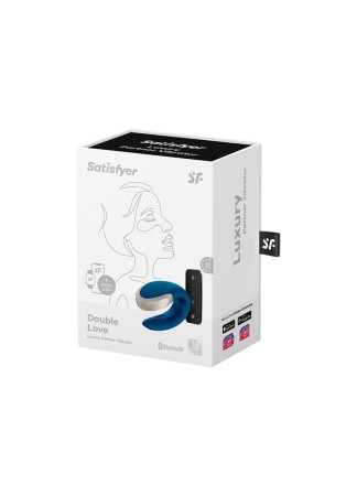 Vibromasseur connecté pour couple avec télécommande Double Love bleu Satisfyer - CC597446