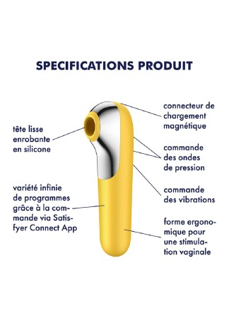 Vibromasseur et stimulateur clitoridien jaune Dual Love Satisfyer - CC5972570104