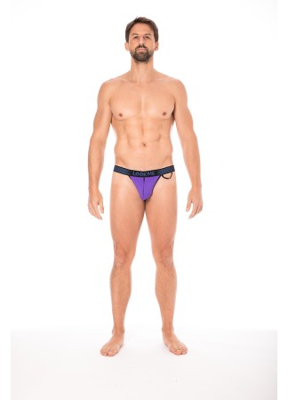 Slip violet échancré avec zip - LM2003-61PUR