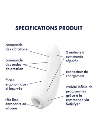 Stimulateur clitoridien connecté blanc Curvy 1 Satisfyer - CC5972390020