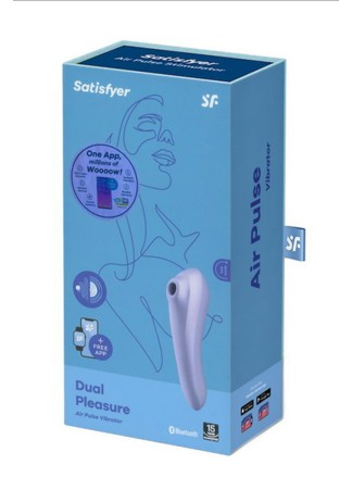 Vibromasseur et stimulateur de clitoris violet connecté Dual Pleasure Satisfyer - CC5972590201