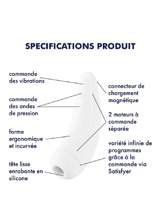 Stimulateur blanc connecté Curvy 2 Satisfyer - CC5972400020