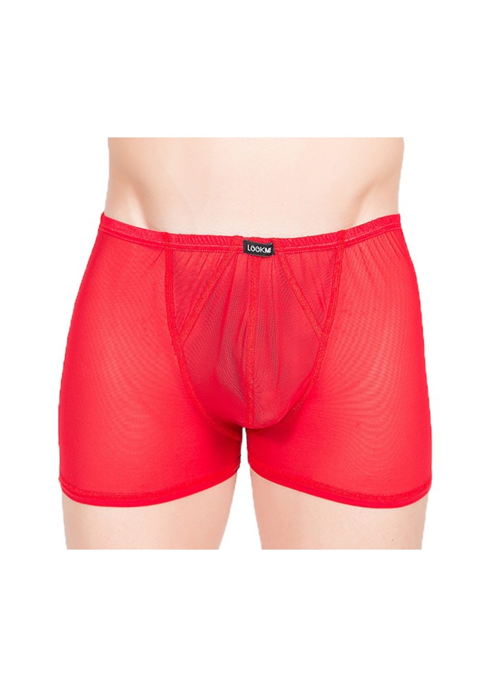 Boxer fine résille rouge - LM92-67RED