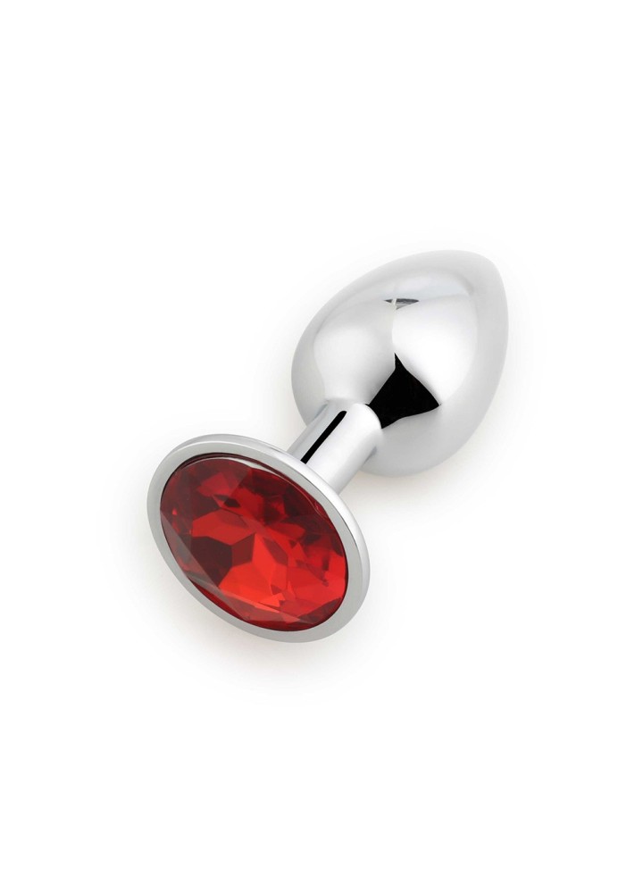 Plug bijou en aluminium bijou rouge Medium - RY-002RED