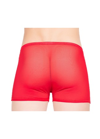 Boxer fine résille rouge - LM92-67RED