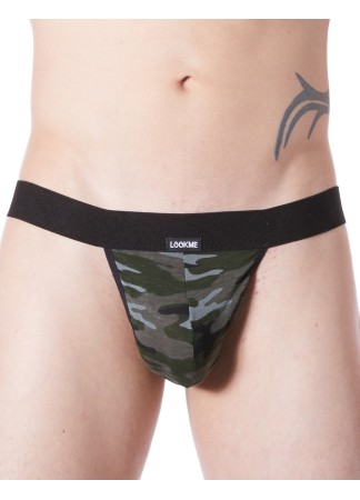 String noir sexy large élastique déco camouflage armée - LM814-57BLK