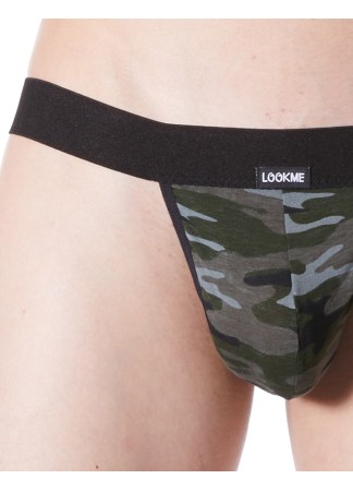 String noir sexy large élastique déco camouflage armée - LM814-57BLK