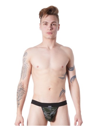 String noir sexy large élastique déco camouflage armée - LM814-57BLK