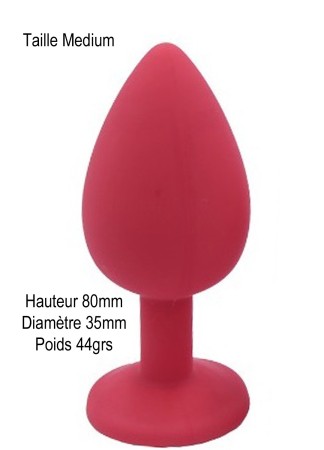 Plug rouge bijou cristal Medium - DB-RY068CRED