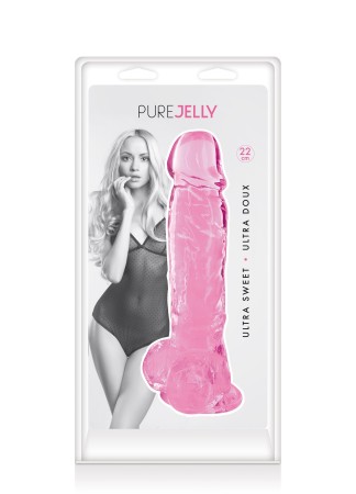 Gode jelly rose ventouse taille XL 22cm - CC570132