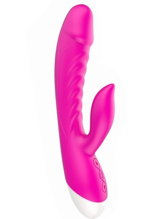 Vibromasseur rabbit rose chauffant 10 programmes USB - CR-CAV019