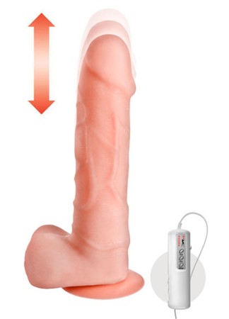 Vibromasseur gode réaliste ventouse et testicules 21 cm va-et-vient avec télécommande - CC514108