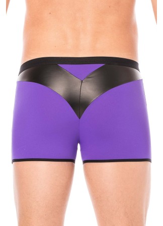 Boxer violet simili cuir brillant - LM2001-67PUR