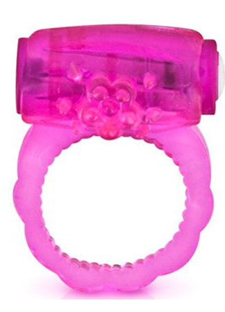 Cockring rose vibrant avec stimulation du clitoris - CC570041