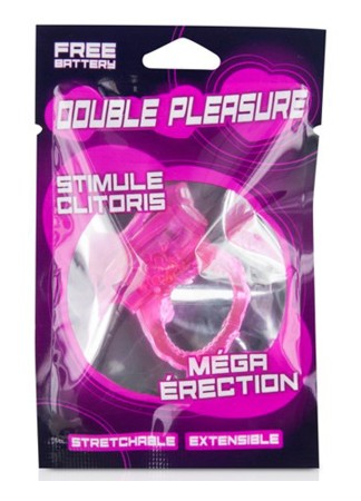 Cockring rose vibrant avec stimulation du clitoris - CC570041